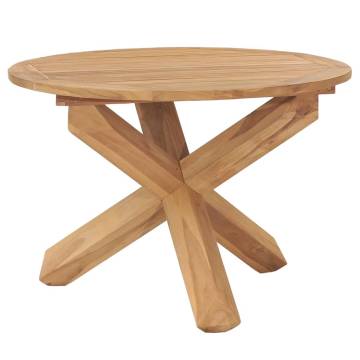 Garden Dining Table Ø110x75 cm Solid Teak Wood - Hipomarket