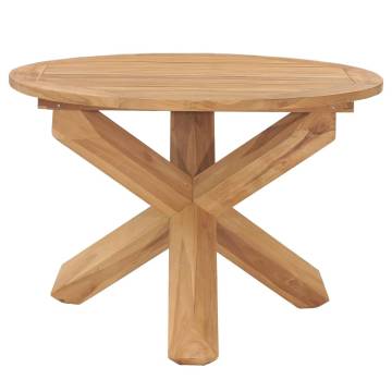 Garden Dining Table Ø110x75 cm Solid Teak Wood - Hipomarket