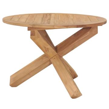 Garden Dining Table Ø110x75 cm Solid Teak Wood - Hipomarket