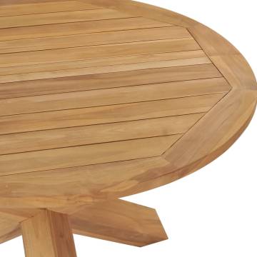 Garden Dining Table Ø110x75 cm Solid Teak Wood - Hipomarket