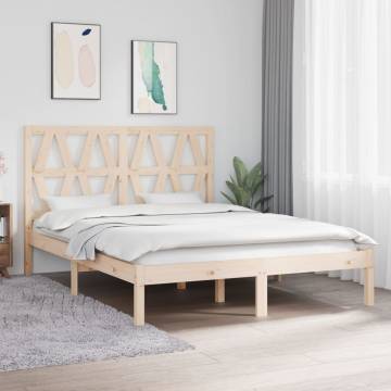 Solid Wood Pine Bed Frame Double 135x190 cm | HipoMarket