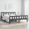 Bed Frame Grey Solid Wood 135x190 cm Double Colour grey Size 135 x 190 cm 