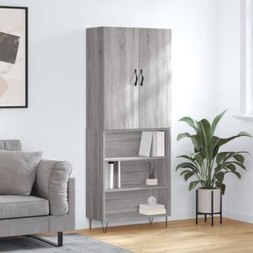 Highboard Grey Sonoma - Stylish Storage Solution | HipoMarket