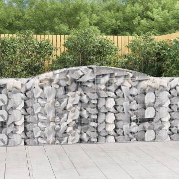 10 Pcs Arched Gabion Baskets | Galvanised Iron Garden Decor