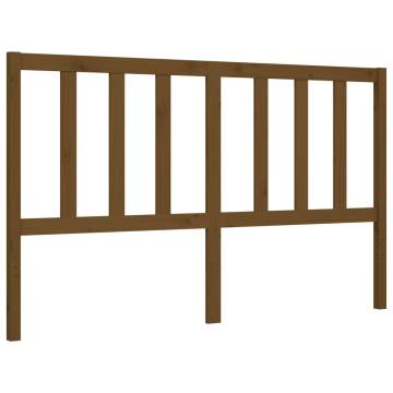 Honey Brown King Size Bed Frame with Headboard - Solid Wood