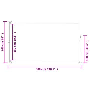 Patio Terrace Side Awning 160x300 cm Blue - Hipomarket