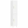 Stylish Highboard High Gloss White - 34.5x34x180 cm