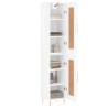 Stylish Highboard High Gloss White - 34.5x34x180 cm