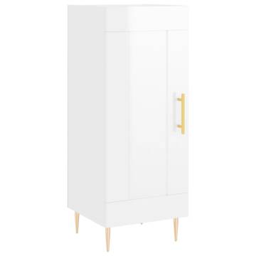 Stylish Highboard High Gloss White - 34.5x34x180 cm