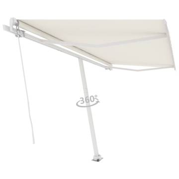 Freestanding Manual Retractable Awning 400x300 cm Cream - HipoMarket