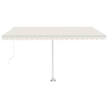 Freestanding Manual Retractable Awning 400x300 cm Cream - HipoMarket