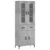 Stylish Highboard in Concrete Grey - 69.5x34x180 cm