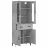 Stylish Highboard in Concrete Grey - 69.5x34x180 cm