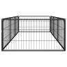 8-Panel Dog Playpen Black - Durable Steel | Hipo Market