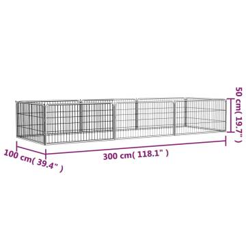 8-Panel Dog Playpen Black - Durable Steel | Hipo Market