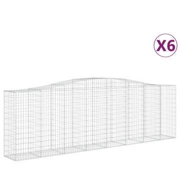 Arched Gabion Baskets - 6 pcs 400x50x120/140 cm Galvanised Iron