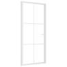 Modern White Interior Door with ESG Glass & Aluminium - 93x201.5 cm