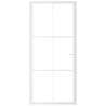 Modern White Interior Door with ESG Glass & Aluminium - 93x201.5 cm