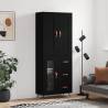 Highboard Black 69.5x34x180 cm Engineered Wood Colour black Quantity in Package 1 Model 1 glass door 3 drawers 