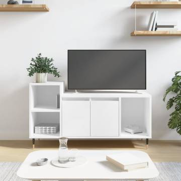 Stylish White TV Cabinet - 100x35x55 cm Engineered Wood