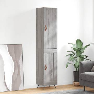 Stylish Highboard Grey Sonoma - Engineered Wood Storage