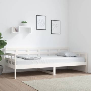 Day Bed White Solid Wood Pine 90x200 cm | HipoMarket