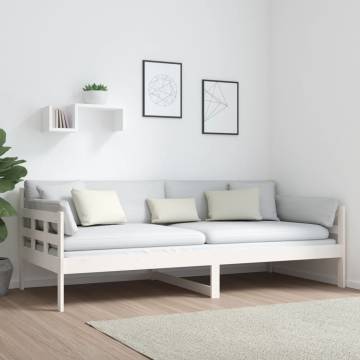 Day Bed White Solid Wood Pine 90x200 cm | HipoMarket