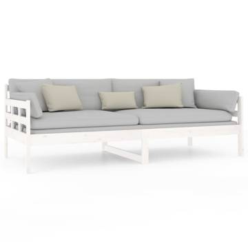 Day Bed White Solid Wood Pine 90x200 cm | HipoMarket