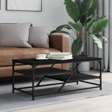 Elegant Black Coffee Table | 100x49x40 cm | Hipo Market