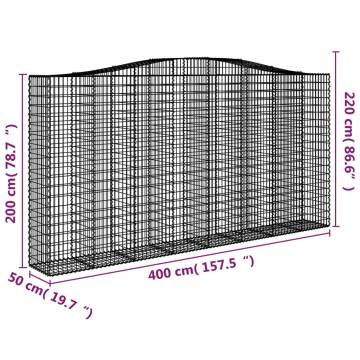 Arched Gabion Baskets (2 pcs) - Durable Garden Barrier