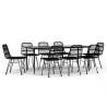 9 Piece Black Poly Rattan Garden Dining Set | Hipo Market