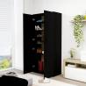 Elegant Black Shoe Cabinet - Engineered Wood 80x39x178 cm