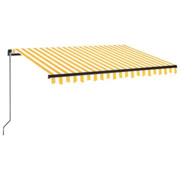 Manual Retractable Awning 350x250 cm - Yellow & White