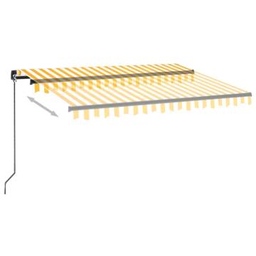 Manual Retractable Awning 350x250 cm - Yellow & White