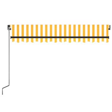 Manual Retractable Awning 350x250 cm - Yellow & White