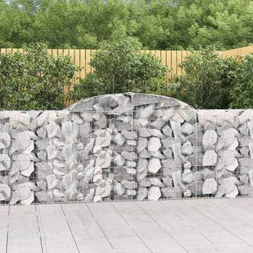 Arched Gabion Baskets 13 pcs - Galvanised Iron Garden Barriers