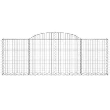 Arched Gabion Baskets 13 pcs - Galvanised Iron Garden Barriers