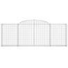 Arched Gabion Baskets 13 pcs - Galvanised Iron Garden Barriers