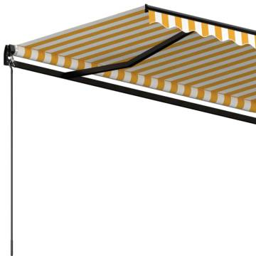 Manual Retractable Awning 350x250 cm - Yellow & White