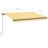 Manual Retractable Awning 350x250 cm - Yellow & White