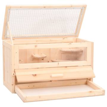 Hamster Cage 60x30x35 cm Solid Wood Fir for Small Pets