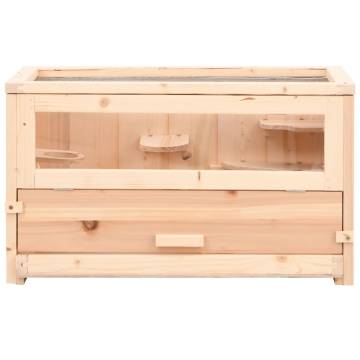 Hamster Cage 60x30x35 cm Solid Wood Fir for Small Pets