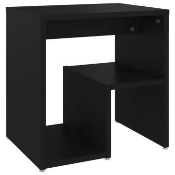 Stylish Black Bed Cabinet - 40x30x40 cm Engineered Wood