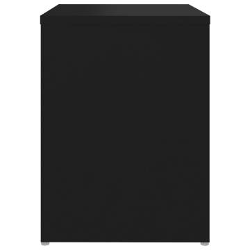 Stylish Black Bed Cabinet - 40x30x40 cm Engineered Wood