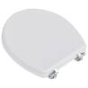 White MDF Toilet Seat with Durable Lid | HipoMarket UK