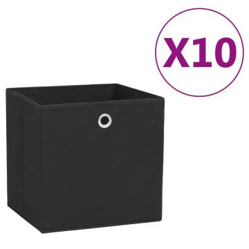 Stylish 10 pcs Black Storage Boxes | Hipomarket UK