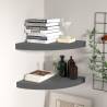 Stylish Floating Corner Shelves - High Gloss Grey - 2 pcs