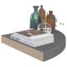 Stylish Floating Corner Shelves - High Gloss Grey - 2 pcs