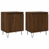 Elegant Brown Oak Bedside Cabinets - Set of 2 | HipoMarket