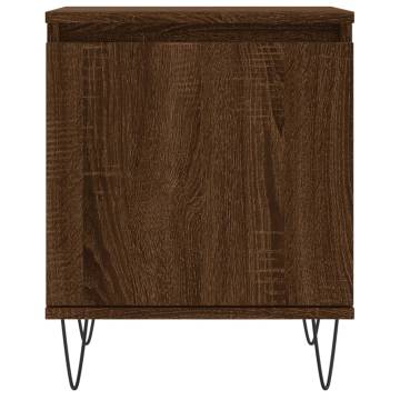 Elegant Brown Oak Bedside Cabinets - Set of 2 | HipoMarket